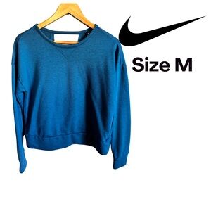 Nike Women’s Sweatshirt Blue Dri-Fit Cropped Open Back Size M EUC